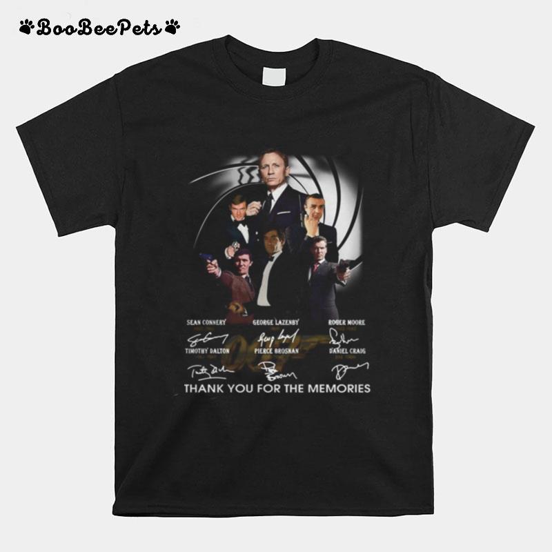 James Bond 007 Character Signatures Thank You For The Memories T-Shirt