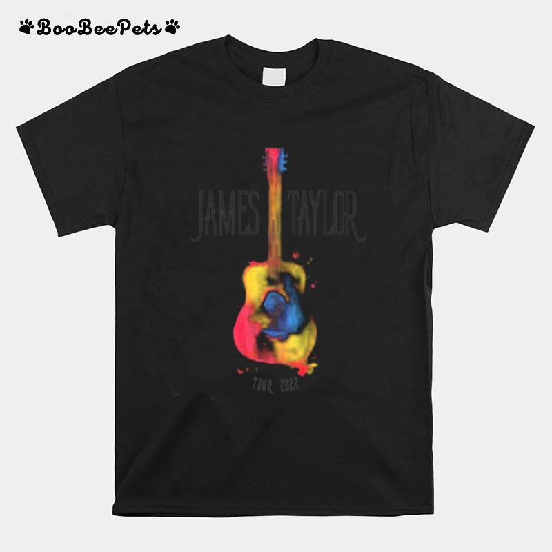 James Taylor Watercolor Guitar 2022 White Tour T-Shirt