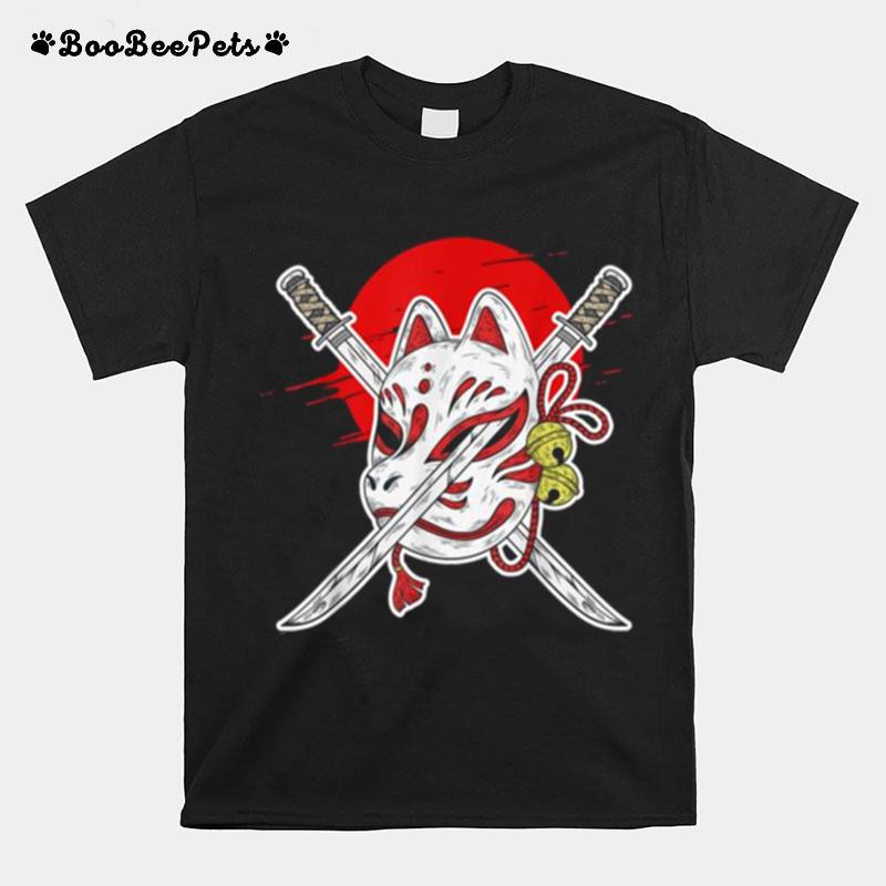 Japan Anime Mask Kitsune Style Samurai Oni Monster Tee T-Shirt