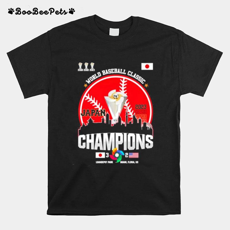 Japan Baseball Legend 2023 World Baseball Classic Champions Skyline T-Shirt