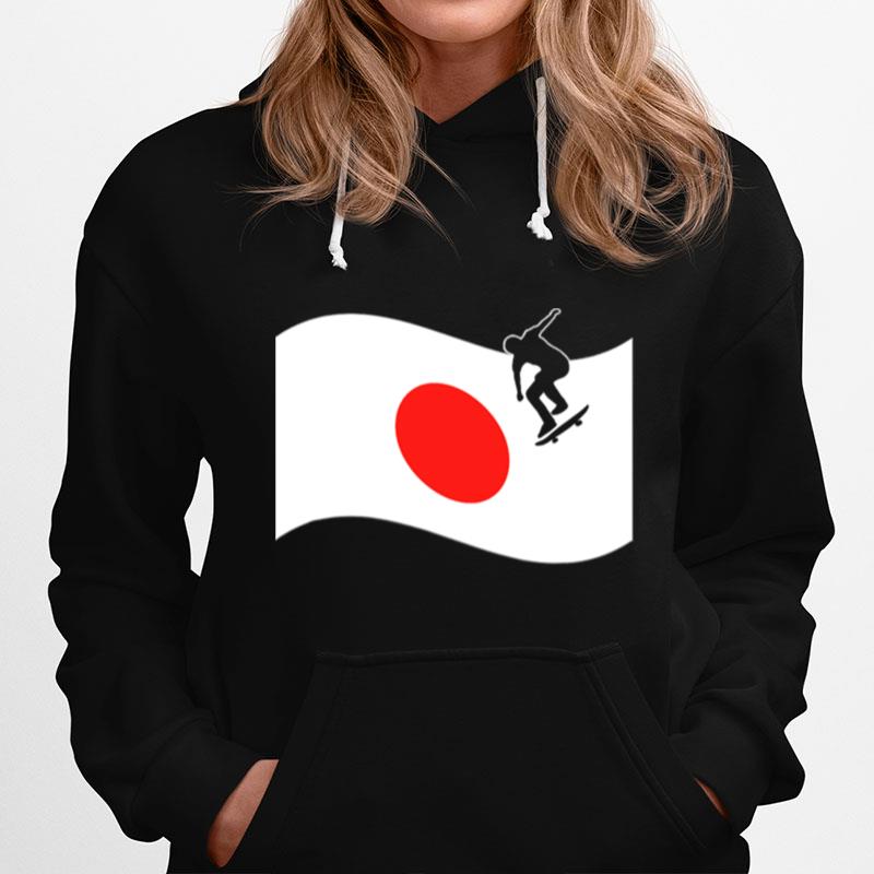 Japan Flag Skateboard Japanese Skateboarding Sport Hoodie