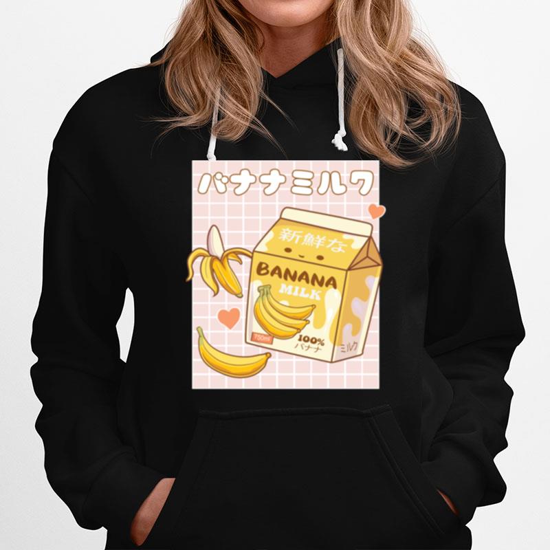 Japanese Kawaii Banana Milk Shake Carton Pastel Goth Hoodie