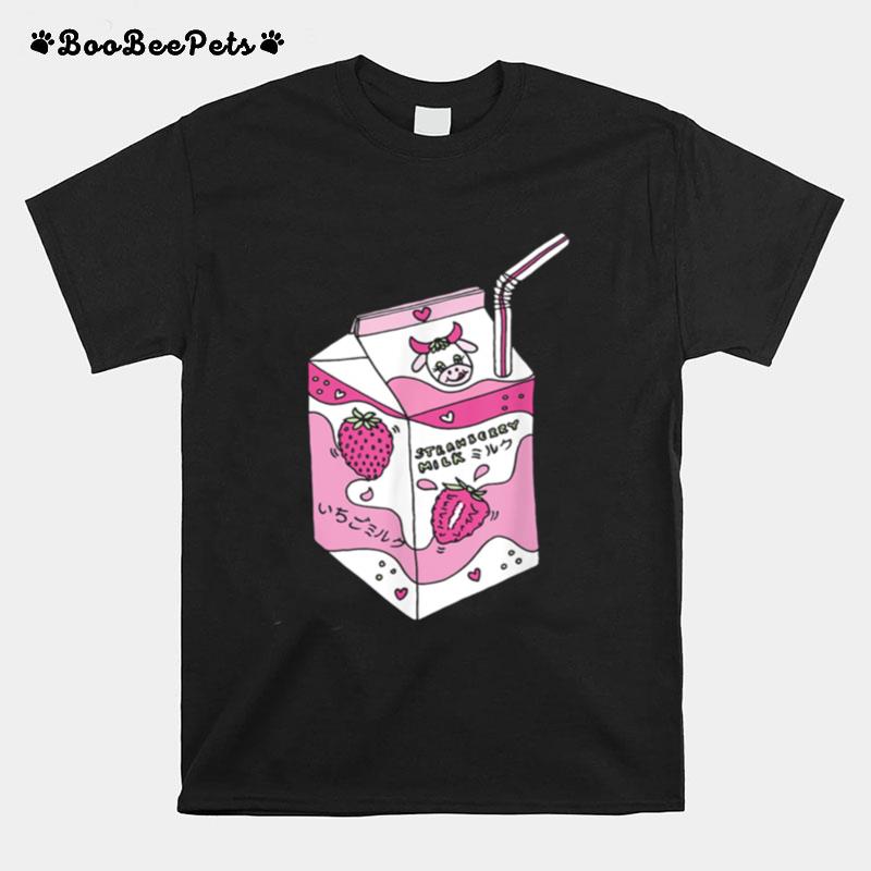 Japanese Kawaii Retro 90S Cute Strawberry Milk T-Shirt