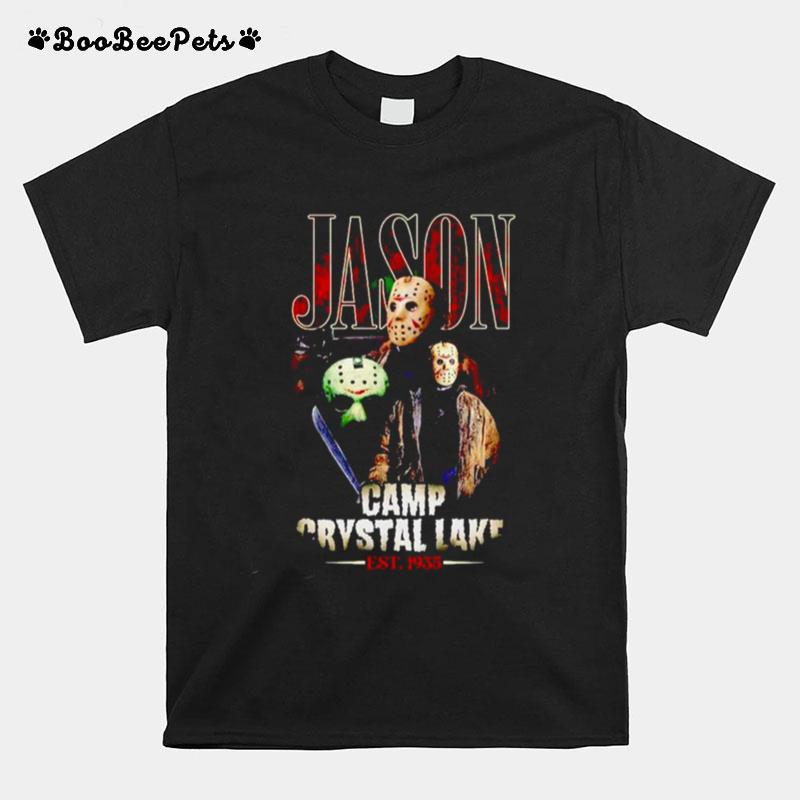 Jason Voorhees Friday The 13Th Scary Movie Halloween Camp Crystal Lake Est 1935 T-Shirt