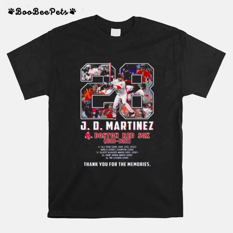 Jd Martinez 28 Boston Red Sox 2018 2022 Thank You For The Memories T-Shirt