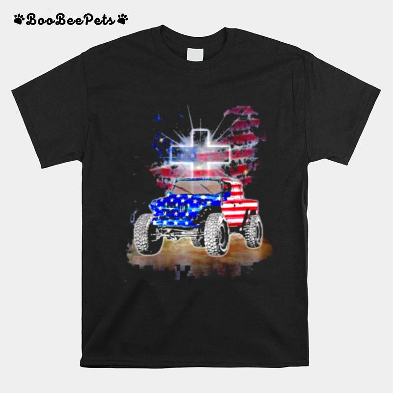 Jeep And Jesus American Flag T-Shirt