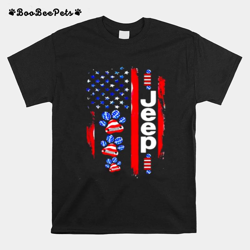 Jeep Dogs American Flag T-Shirt