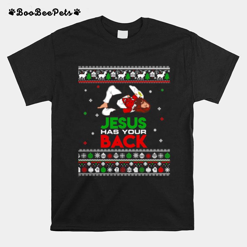 Jesus Has Your Back Ugly Christmas T-Shirt