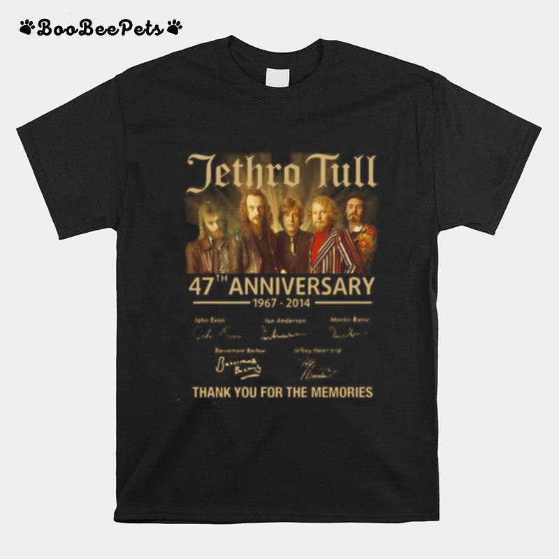 Jethro Tull 47Th Anniversary 1967 2014 Thank You For The Memories Signatures T-Shirt