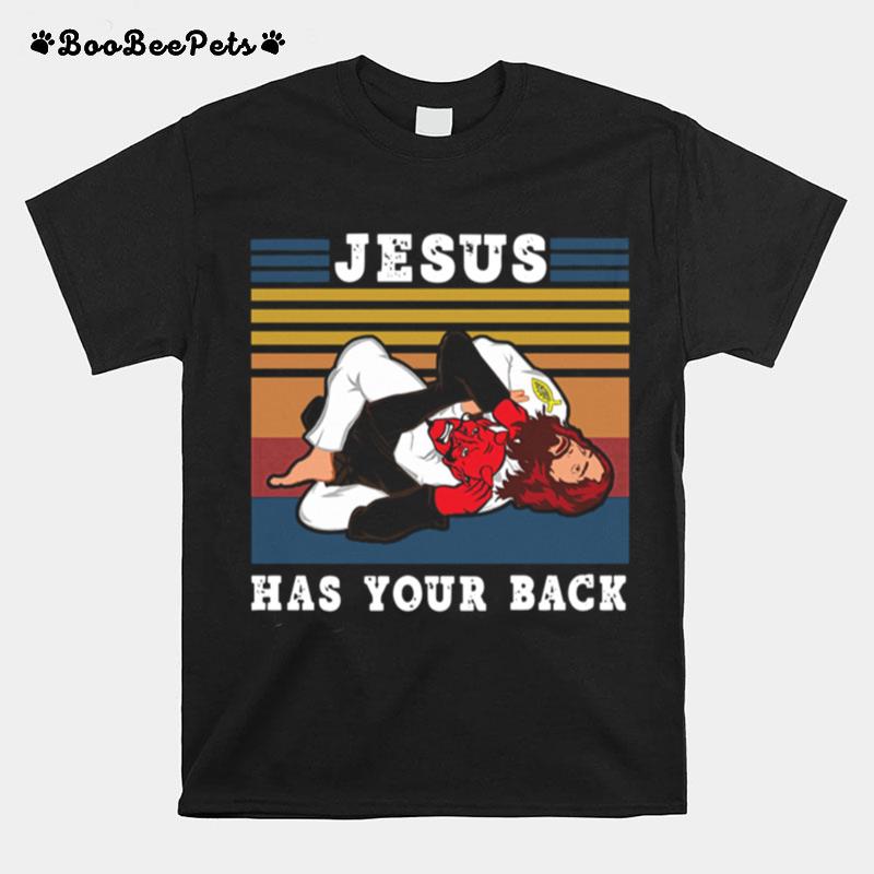 Jiu Jitsu Jesus Has Your Back Vintage T-Shirt