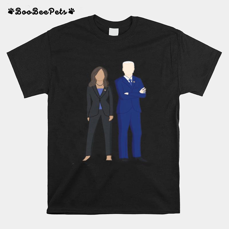 Joe Biden And Kamal Harris Modern Portrait Illustration T-Shirt