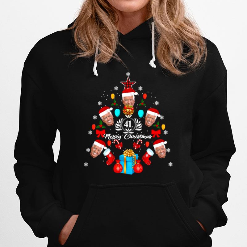 Joe Biden Christmas Tree 41Th Merry Christmas Hoodie