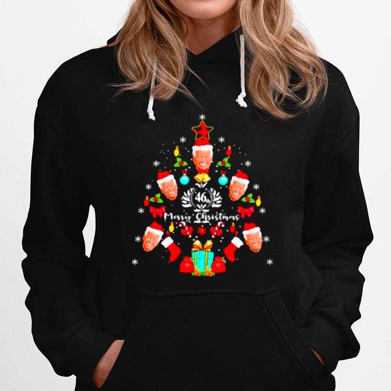 Joe Biden Christmas Tree 46Th Merry Christmas Hoodie