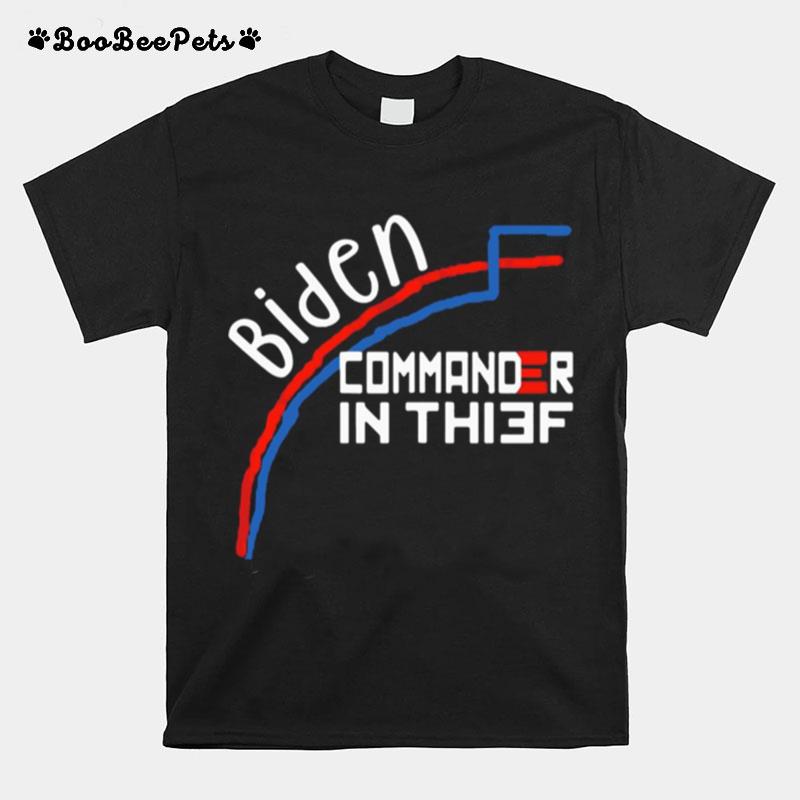 Joe Biden Commander In Thief Benfords Law Trump T-Shirt