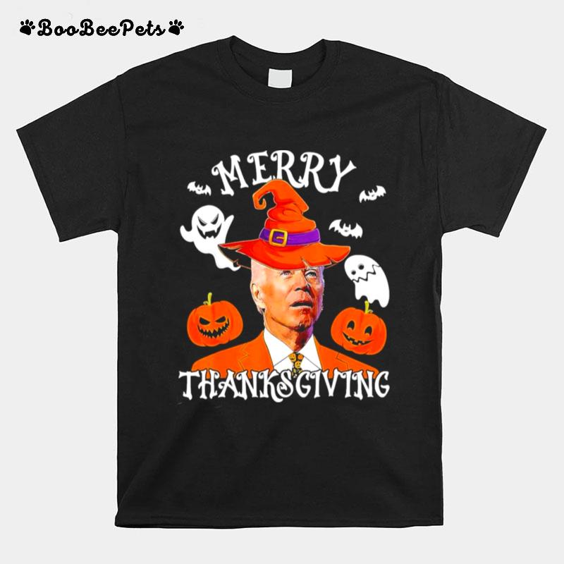 Joe Biden Confused Merry Thanksgiving For Halloween 2022 T-Shirt