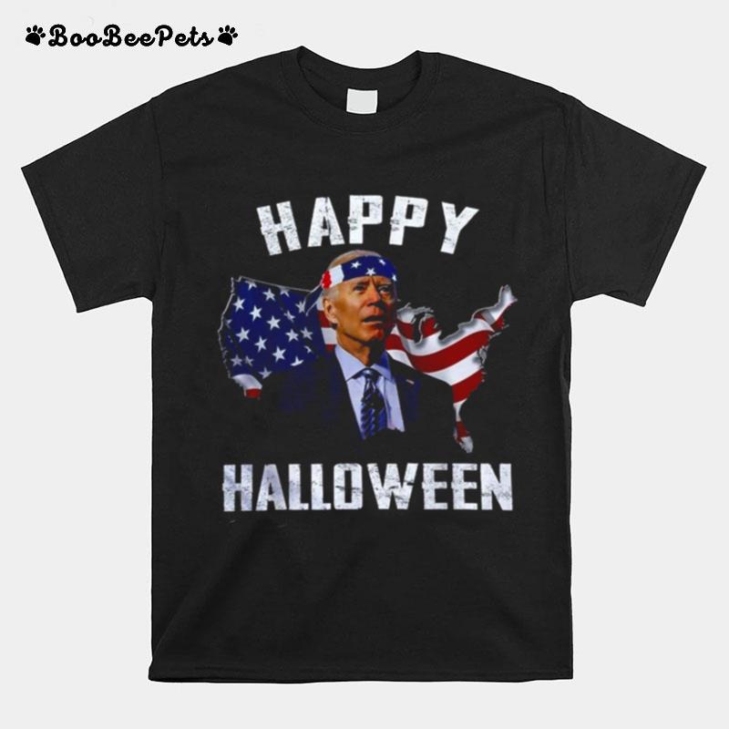 Joe Biden Happy Halloween American Flag 4Th Of July T-Shirt