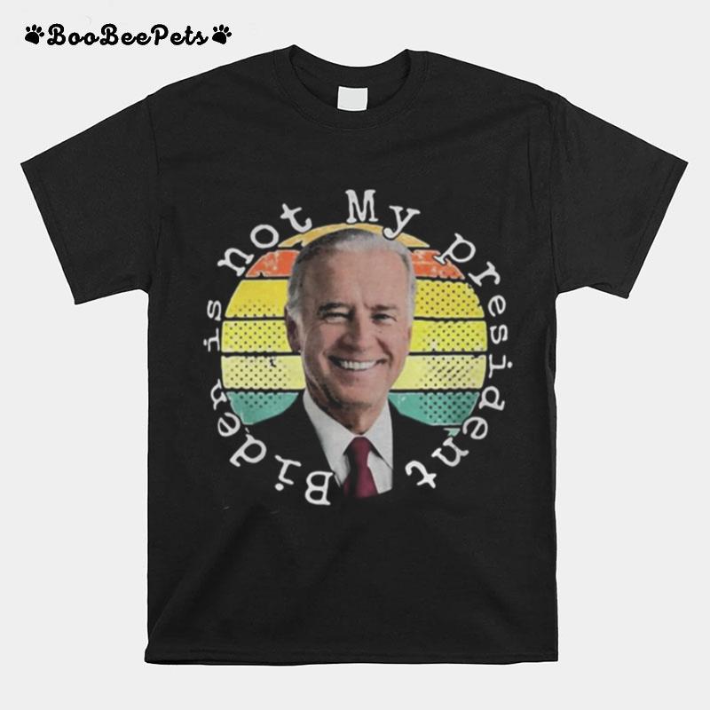 Joe Biden Is Not My President Line Vintage Retro T-Shirt