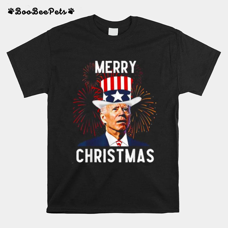 Joe Biden Merry Christmas For Fourth Of July T-Shirt