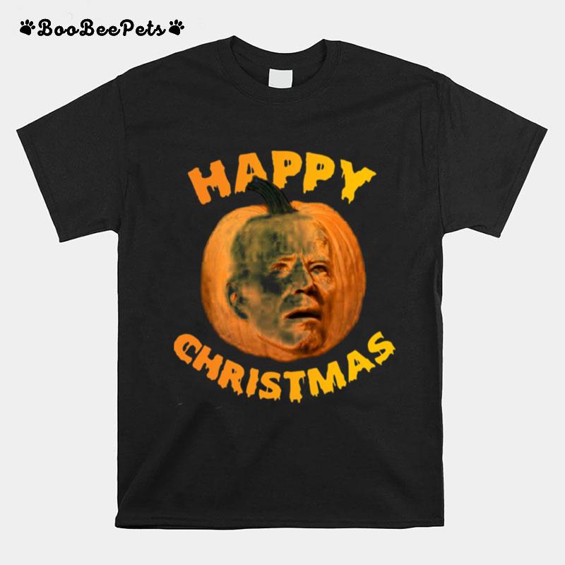 Joe Biden Pumpkin Happy Christmas T-Shirt