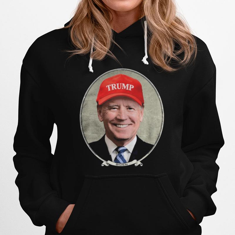 Joe Biden Wearing Hat Trump Hoodie