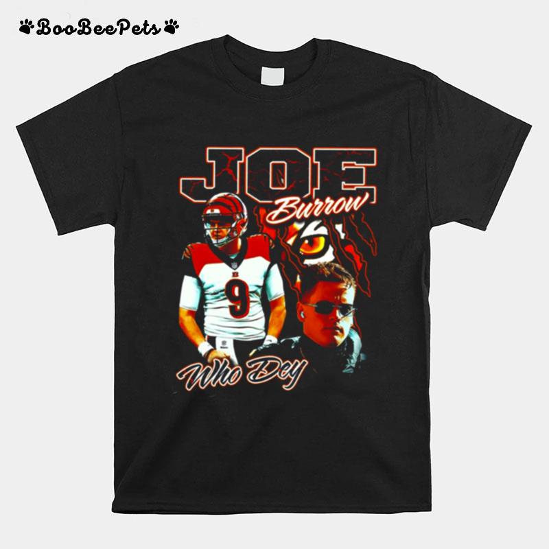 Joe Burrow Bengals Vintage 90S Bootleg Who Dey T-Shirt