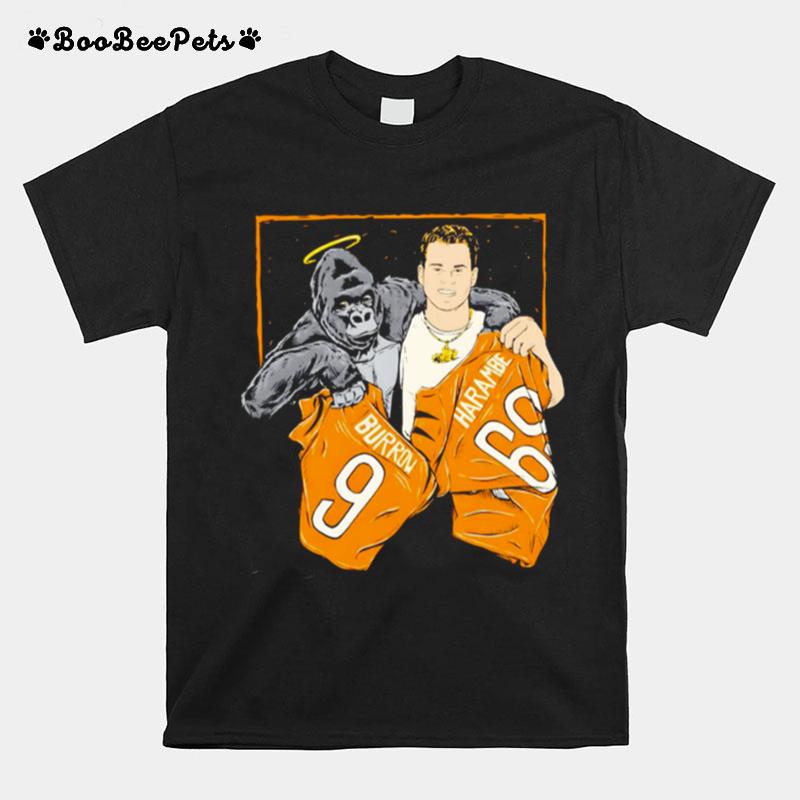 Joe Burrow Close With Harambe The Cincinnati Bengals Fans Gift T-Shirt