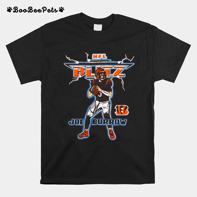 Joe Burrow Nfl Blitz Bengals Superstar Lighting 2022 Retro T-Shirt