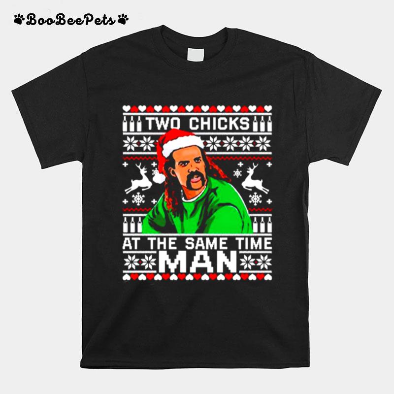 Joe Exotic Santa Two Chicks At The Same Time Christmas T-Shirt