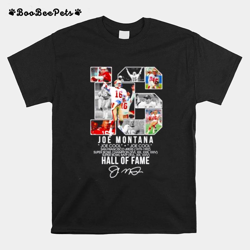 Joe Montana Joe Cool Hall Of Fame Signature T-Shirt