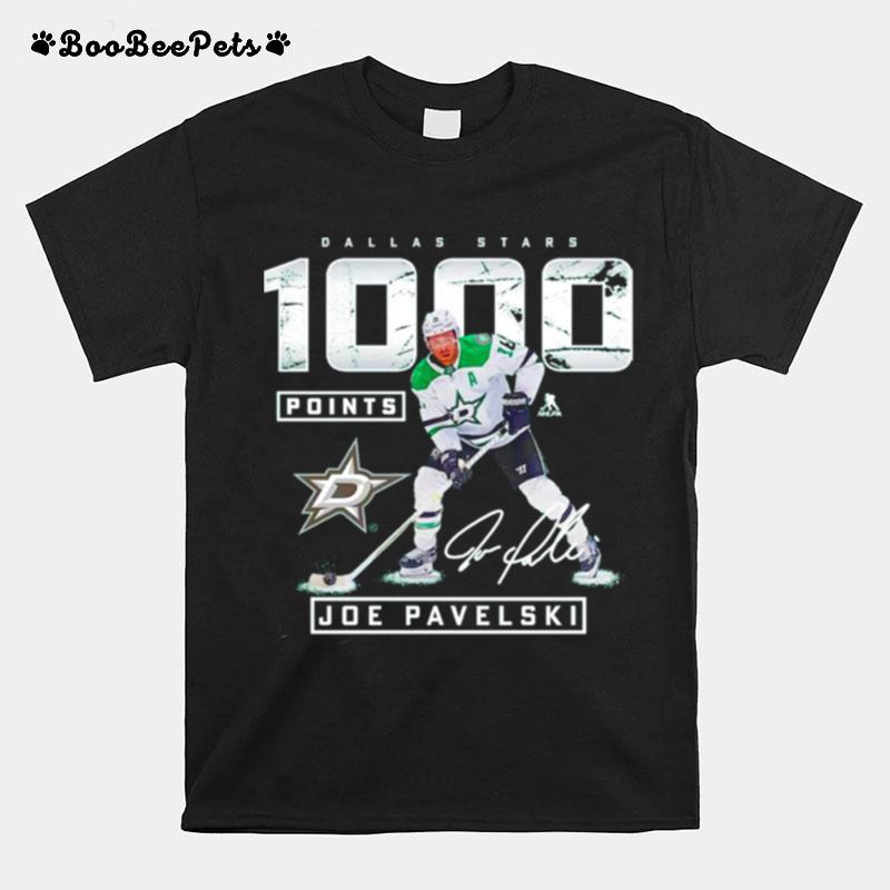 Joe Pavelski Dallas Stars 1000 Career Points Signature T-Shirt