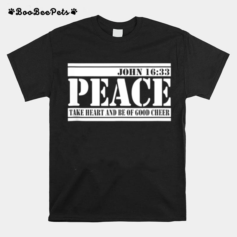 John 1633 Peace Christian Themed Novelty T-Shirt