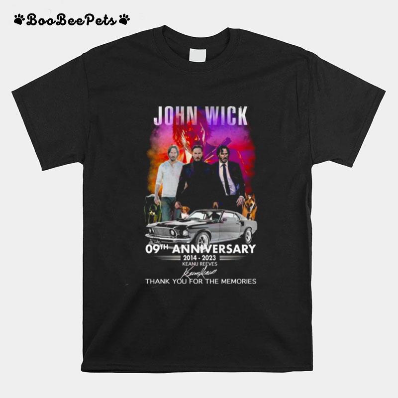 John Wick 09Th Anniversary 2014 %E2%80%93 2023 Keanu Reeves Thank You For The Memories Signature T-Shirt