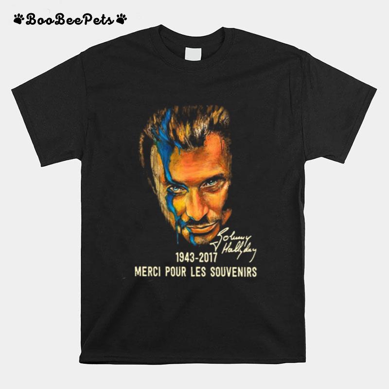 Johnny Hallyday 1943 2017 Merci Pour Les Souvenirs Signature T-Shirt