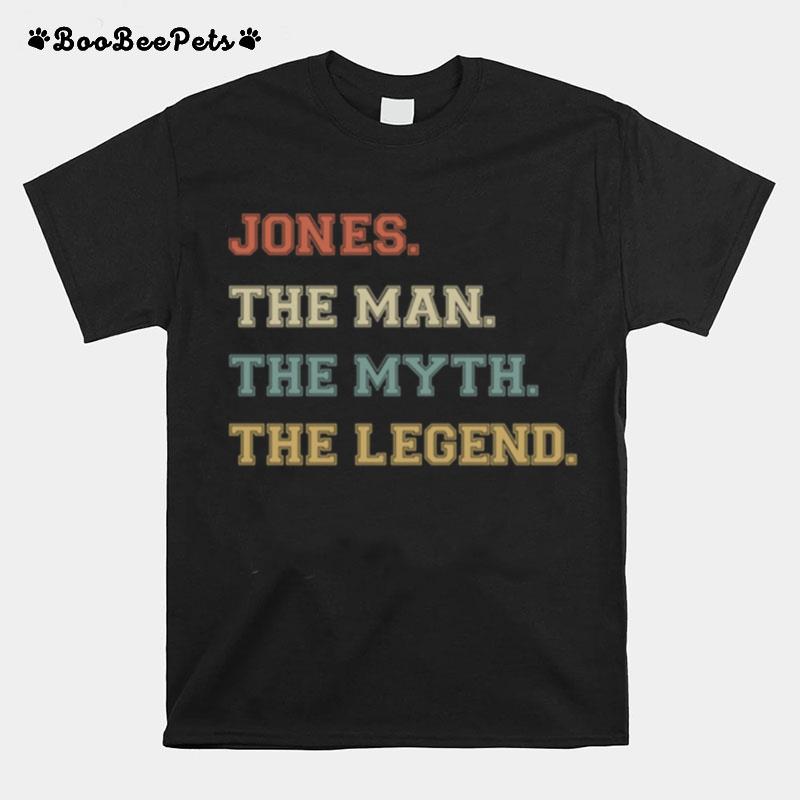 Jones Man Myth Legend Varsity Personalized Name T-Shirt