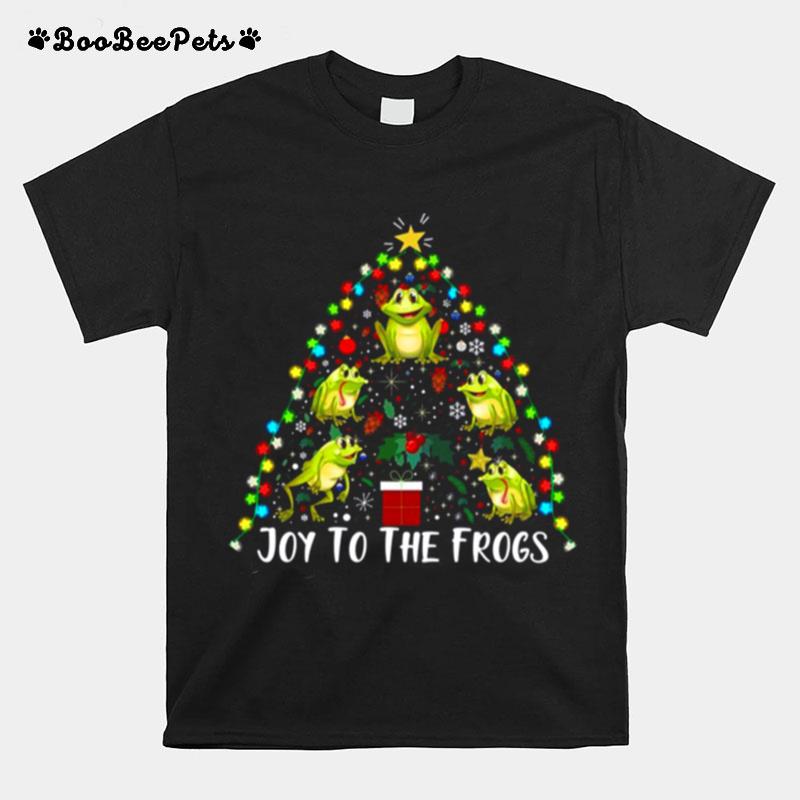 Joy To The Frogs Christmas Tree Santa Christmas T-Shirt