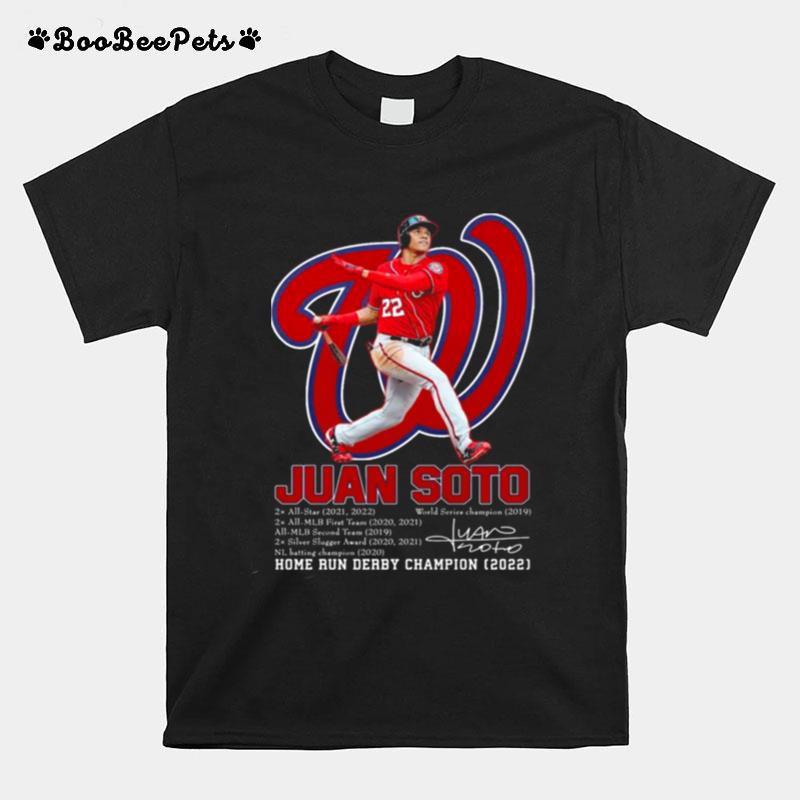 Juan Soto Washington Nationals Home Run Derby Champions 2022 Signature T-Shirt