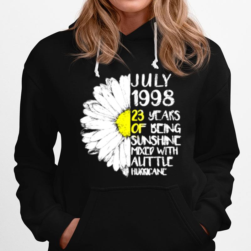 July 1998 23 Years Of Being Sunshine Mixed With Auttle Birthday Sunflower Hoodie