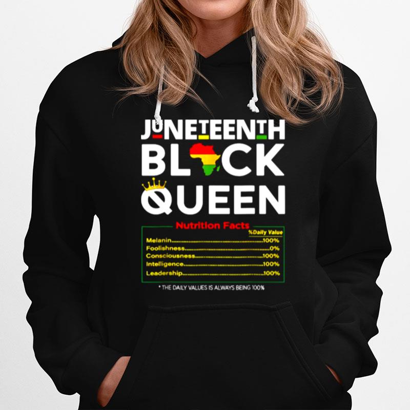 Juneteenth Black Queen Nutritional Facts 4Th Of July Hoodie