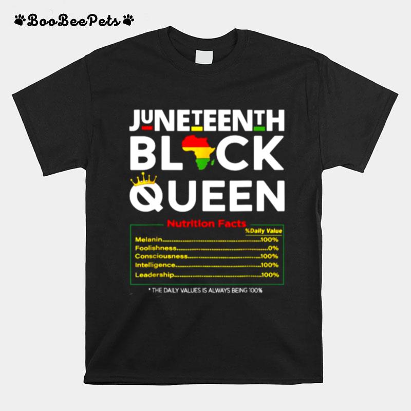 Juneteenth Black Queen Nutritional Facts 4Th Of July T-Shirt