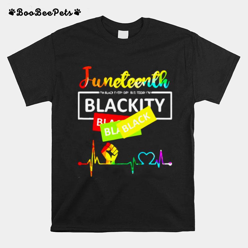 Juneteenth Blackity Heartbeat Black History African America T-Shirt