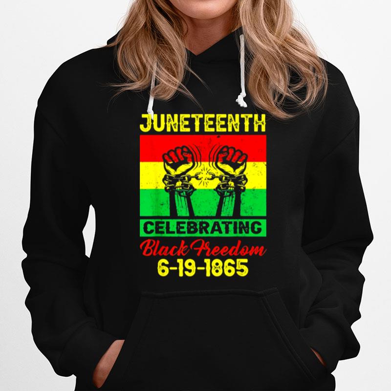 Juneteenth Celebrating Black Freedom 1865 Flag Hoodie