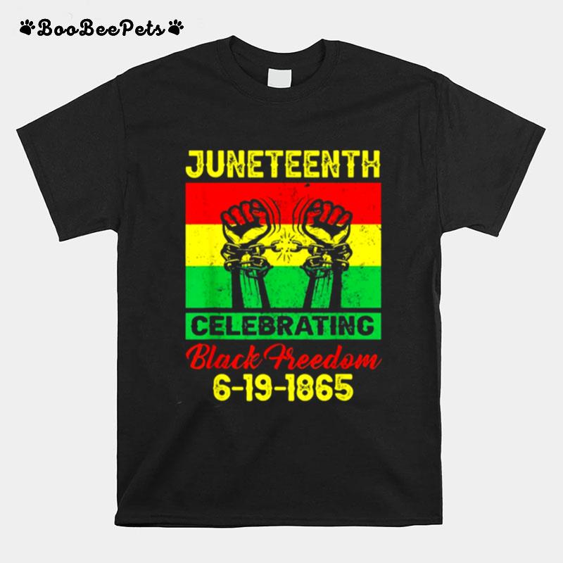 Juneteenth Celebrating Black Freedom 1865 Flag T-Shirt