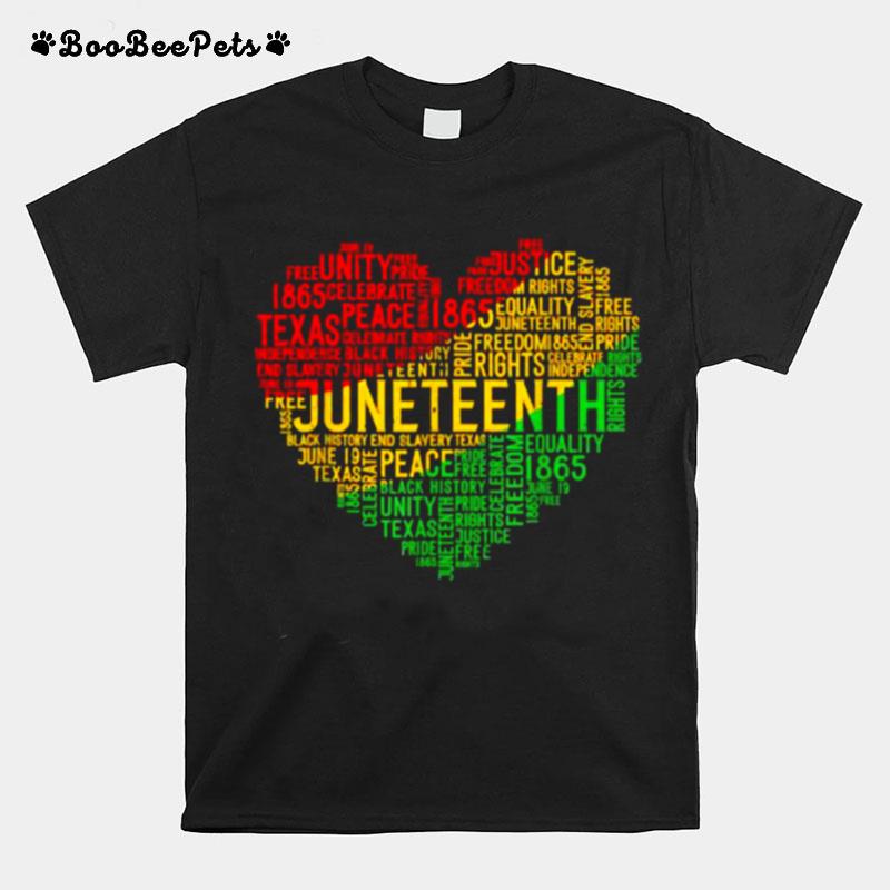 Juneteenth Heart Celebration Free Ish Since 1865 Retro T-Shirt