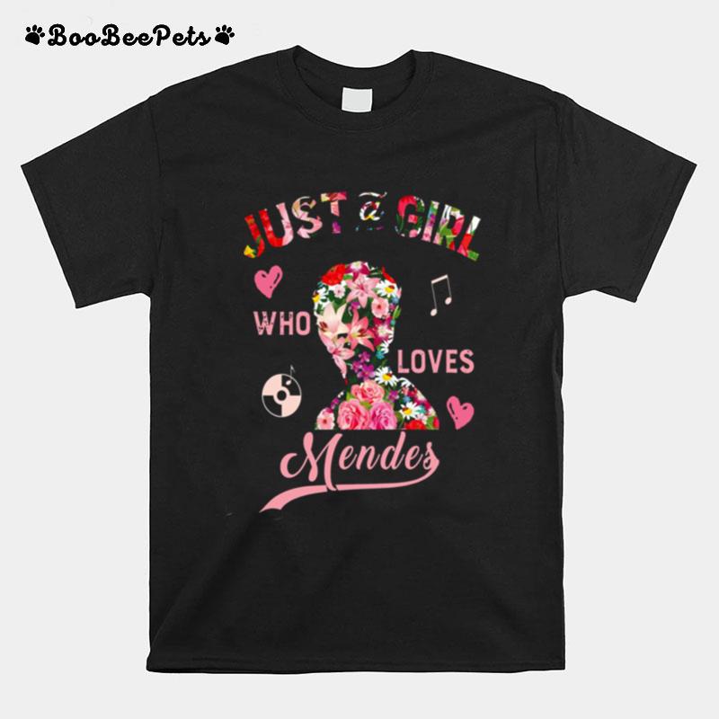 Jusa A Girl Who Loves Shawn Mendes Floral Graphic T-Shirt