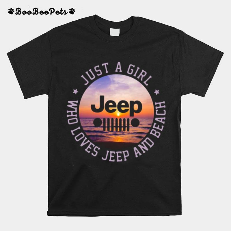 Just A Girl Jeep Who Loves Jeep And Beach T-Shirt