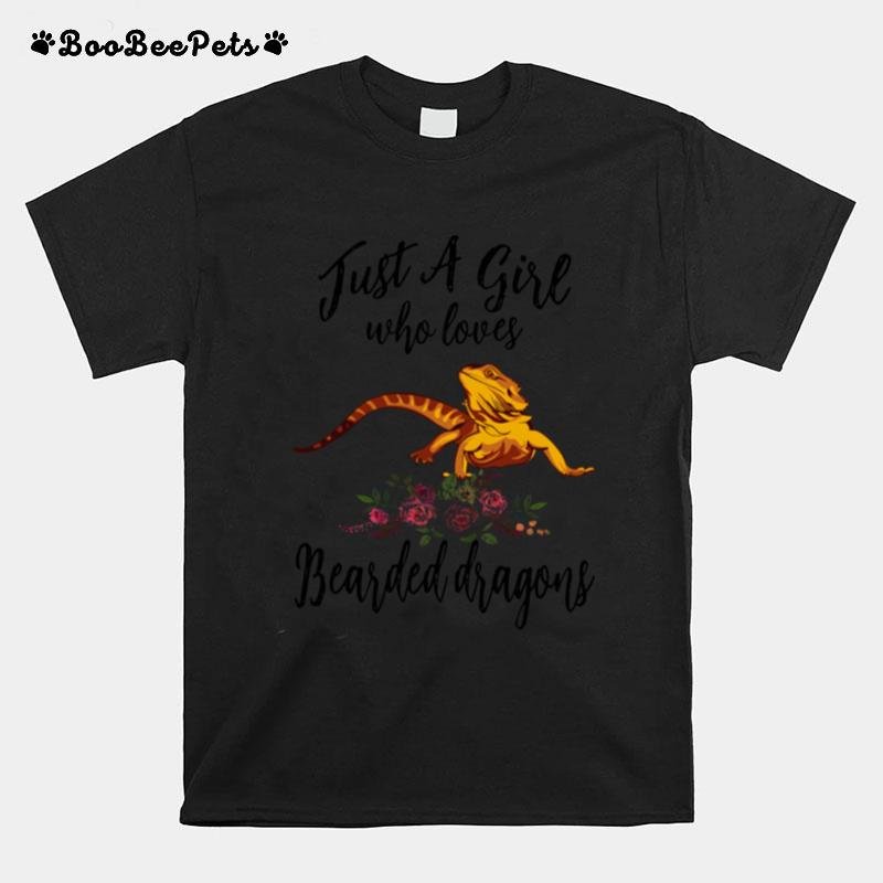 Just A Girl Who Loves Bearded Dragon Beardie Lizard T-Shirt