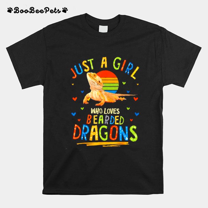 Just A Girl Who Loves Bearded Dragons Vintage T-Shirt