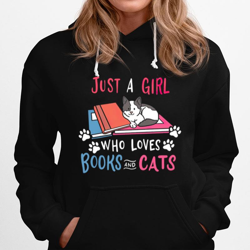 Just A Girl Who Loves Books And Cats Hoodie