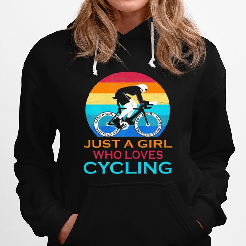 Just A Girl Who Loves Cycling Vintage Hoodie