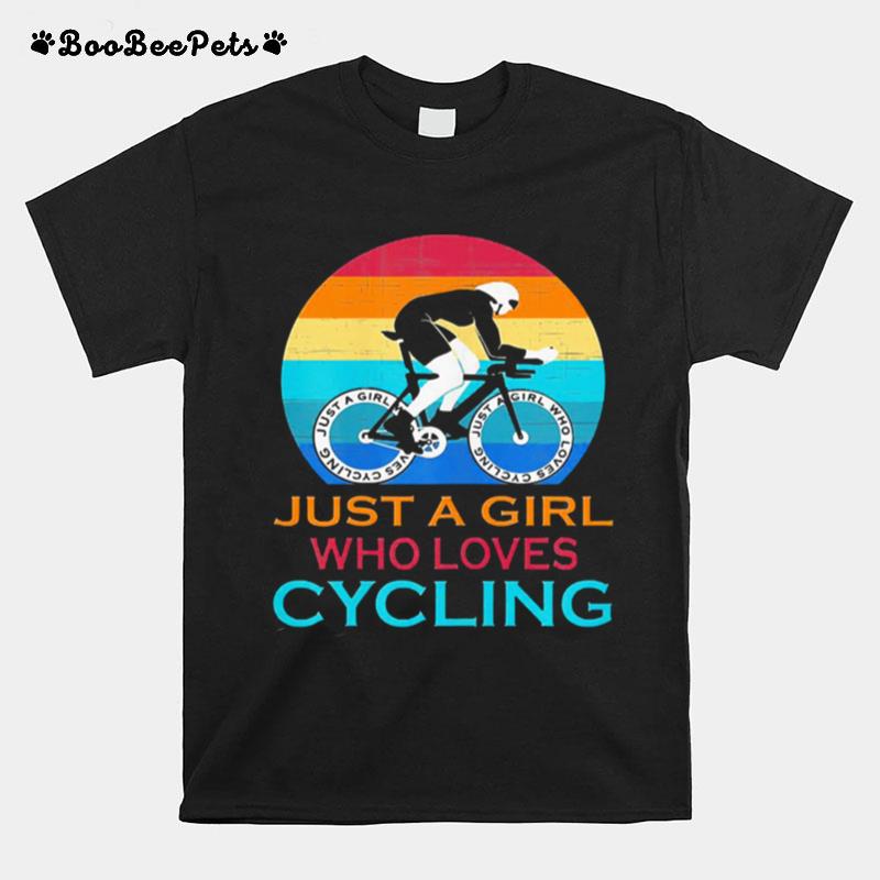 Just A Girl Who Loves Cycling Vintage T-Shirt